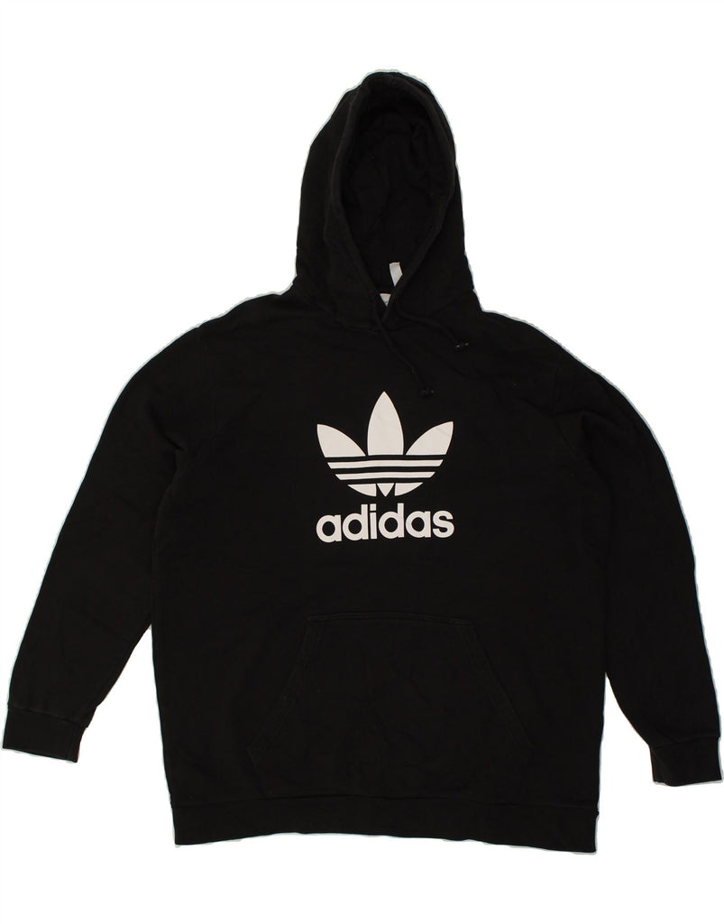 ADIDAS Mens Graphic Hoodie Jumper XL Black Cotton | Vintage Adidas | Thrift | Second-Hand Adidas | Used Clothing | Messina Hembry 