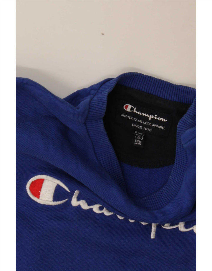 Champion Boys Graphic Sweatshirt Jumper 13-14 Years XL Blue