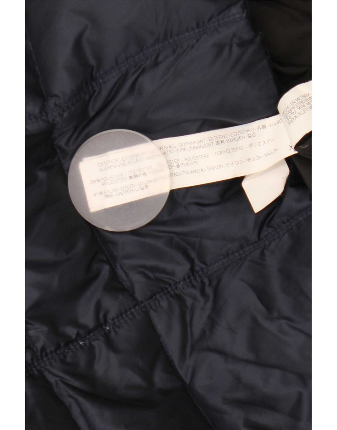 Zara Womens Hooded Padded Coat UK 10 Small Navy Blue Polyester