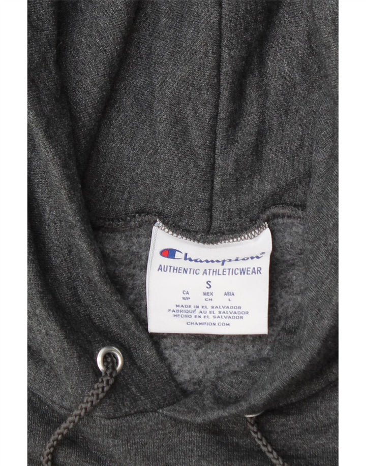 Champion Mens Graphic Hoodie Jumper Small Grey Cotton