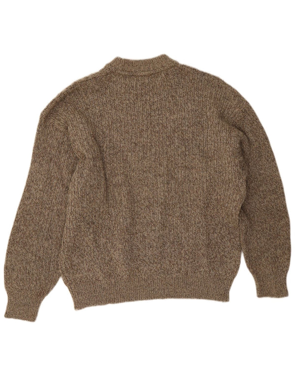 Cacharel Mens Crew Neck Jumper Sweater Large Beige Fair Isle