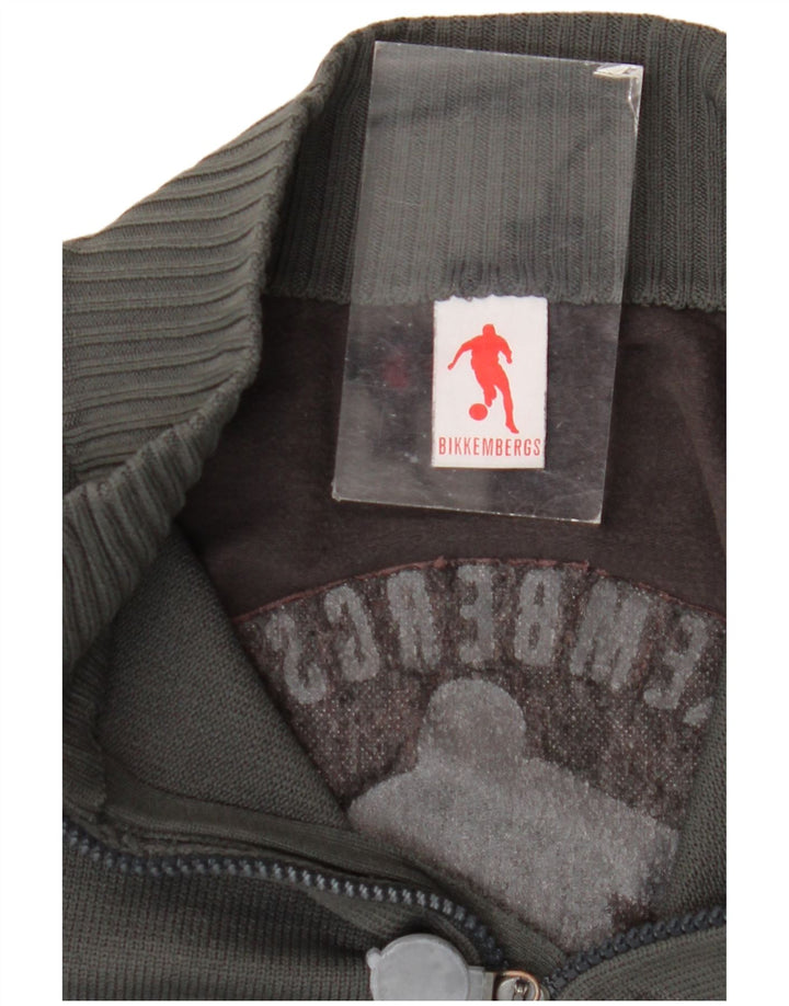 Bikkembergs Mens Zip Neck Jumper Sweater XL Grey