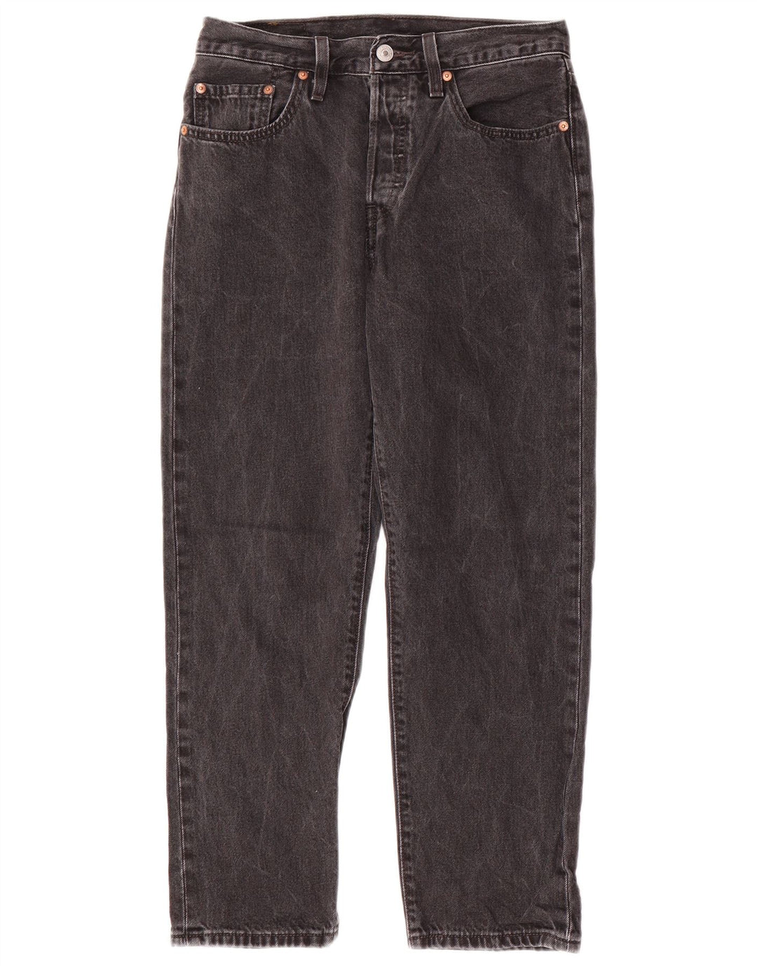 Levi's Womens 501 Straight Jeans W27 L26 Black Cotton