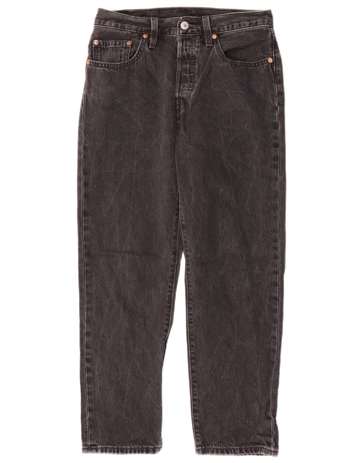 Levi's Womens 501 Straight Jeans W27 L26 Black Cotton