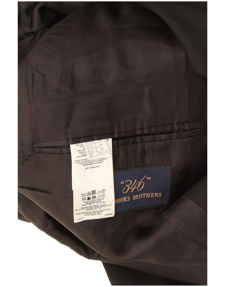 Brooks Brothers Mens 2 Button Blazer Jacket UK 44 2XL Black Wool Classic