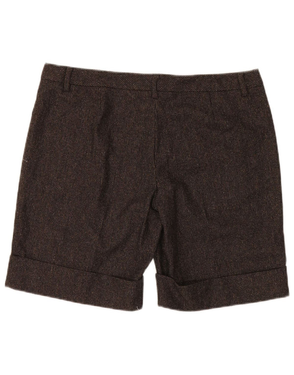 BENETTON Womens Chino Shorts IT 46 Large W34 Brown Flecked Virgin Wool