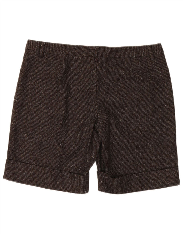 BENETTON Womens Chino Shorts IT 46 Large W34 Brown Flecked Virgin Wool