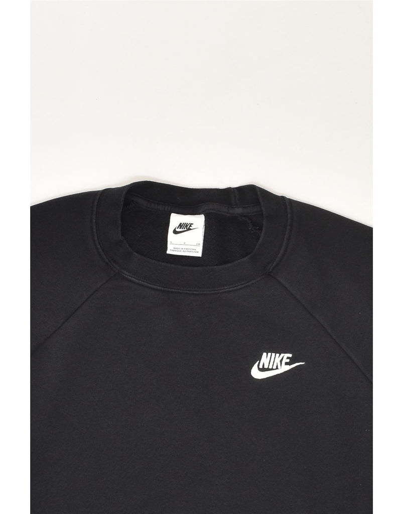 NIKE Womens Oversized Sweatshirt Jumper UK 10 Small Black Cotton | Vintage Nike | Thrift | Second-Hand Nike | Used Clothing | Messina Hembry 