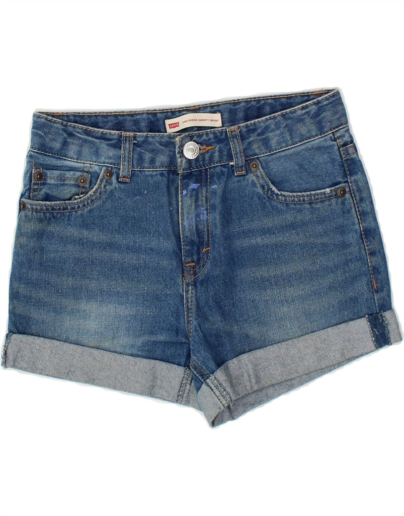 LEVI'S Girls Girlfriend Denim Shorts 9-10 Years W26 Blue Cotton Vintage Levi's and Second-Hand Levi's from Messina Hembry 