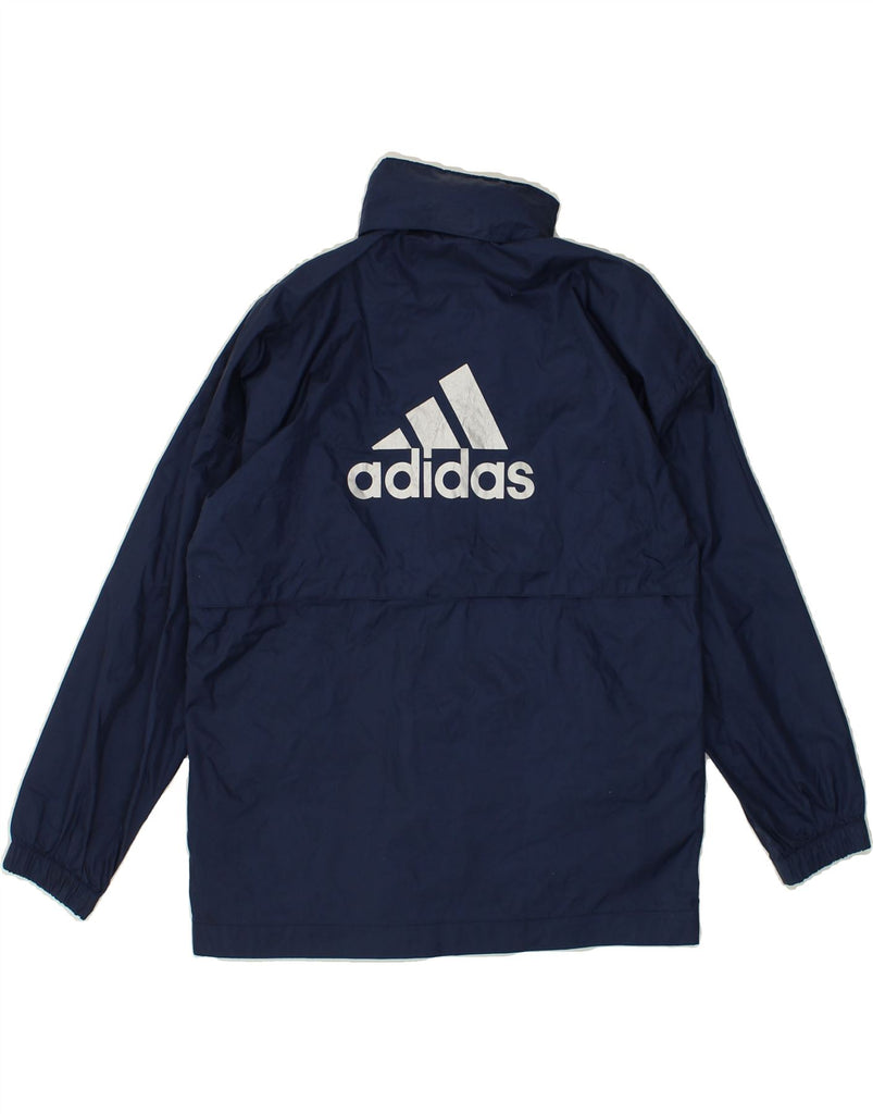 ADIDAS Boys Hooded Rain Jacket 9-10 Years Navy Blue | Vintage Adidas | Thrift | Second-Hand Adidas | Used Clothing | Messina Hembry 