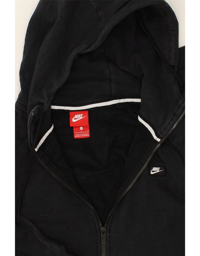 NIKE Mens Zip Hoodie Sweater Large Black Cotton | Vintage Nike | Thrift | Second-Hand Nike | Used Clothing | Messina Hembry 