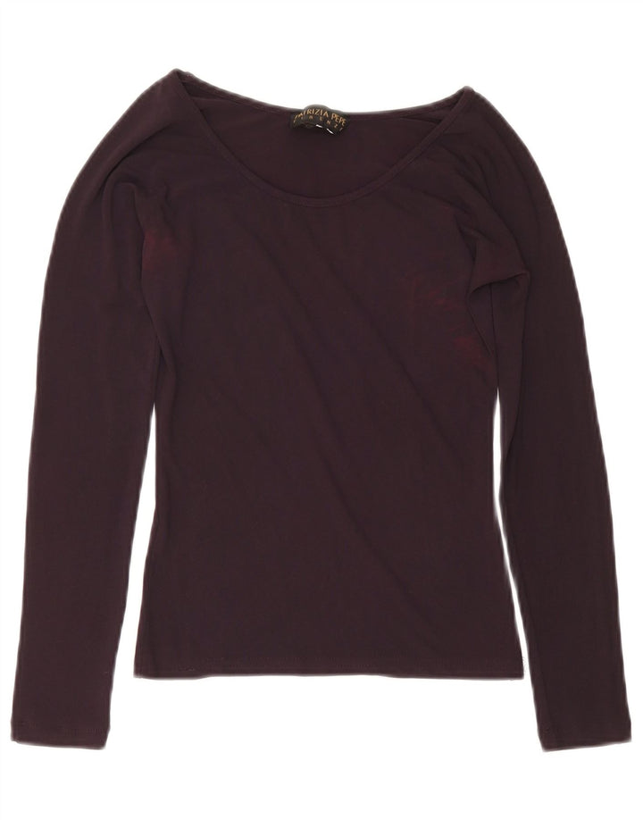 Patrizia Pepe Womens Top Long Sleeve US 6 Medium Burgundy