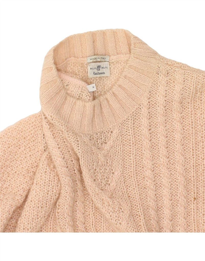 BELFE & BELFE Womens Crew Neck Jumper Sweater UK 14 Medium Beige Mohair | Vintage Belfe & Belfe | Thrift | Second-Hand Belfe & Belfe | Used Clothing | Messina Hembry 