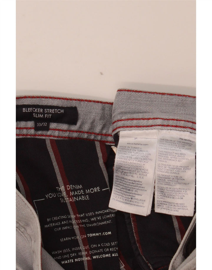 Tommy Hilfiger Mens Bleecker Stretch Slim Jeans W33 L32 Grey Cotton
