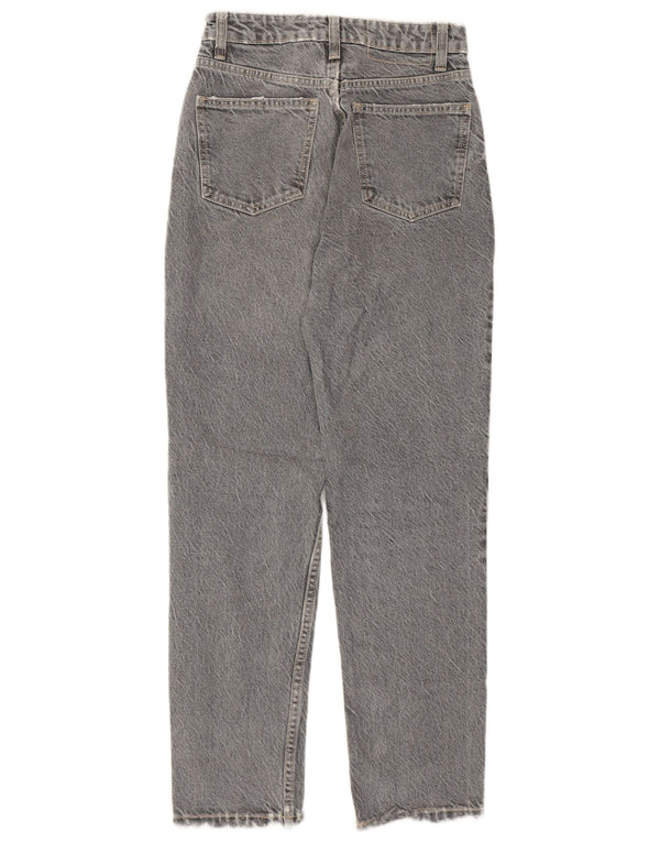 Zara Womens Distressed Tapered Jeans EU 34 2XS W24 L27 Grey