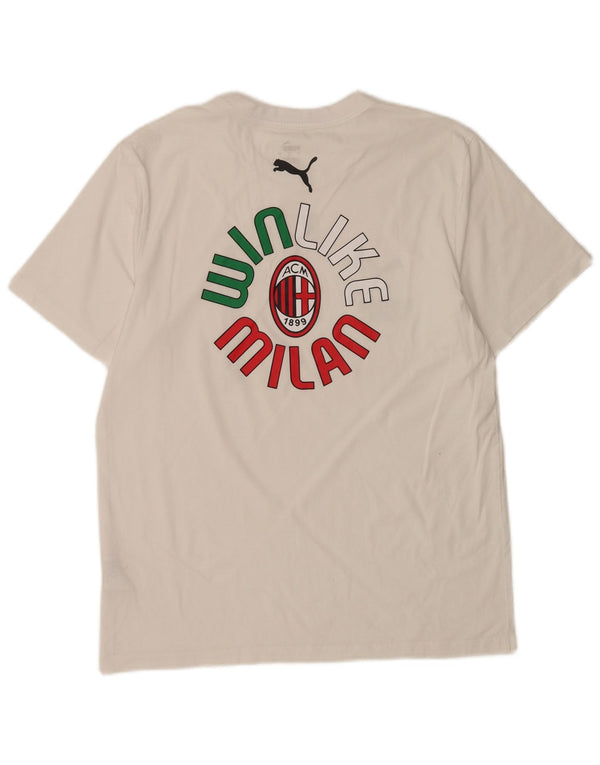 Puma Mens AC Milan Graphic T-Shirt Top Large White Cotton