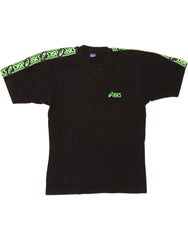 ASICS Mens Graphic T-Shirt Top Medium Black Cotton