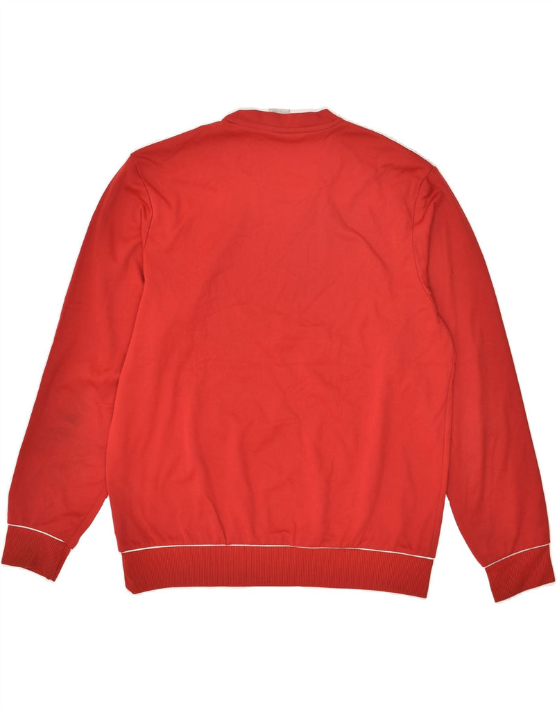 ADIDAS Mens Graphic Sweatshirt Jumper UK 44/46 Large Red Polyester | Vintage Adidas | Thrift | Second-Hand Adidas | Used Clothing | Messina Hembry 