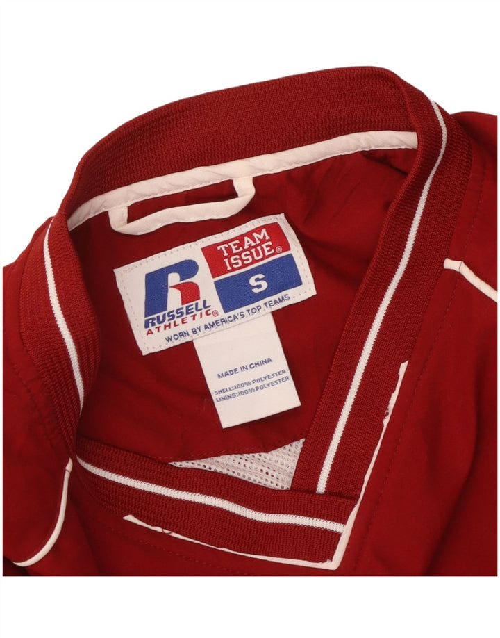 Russell Athletic Mens Pullover Tracksuit Top Jacket Small Red Polyester