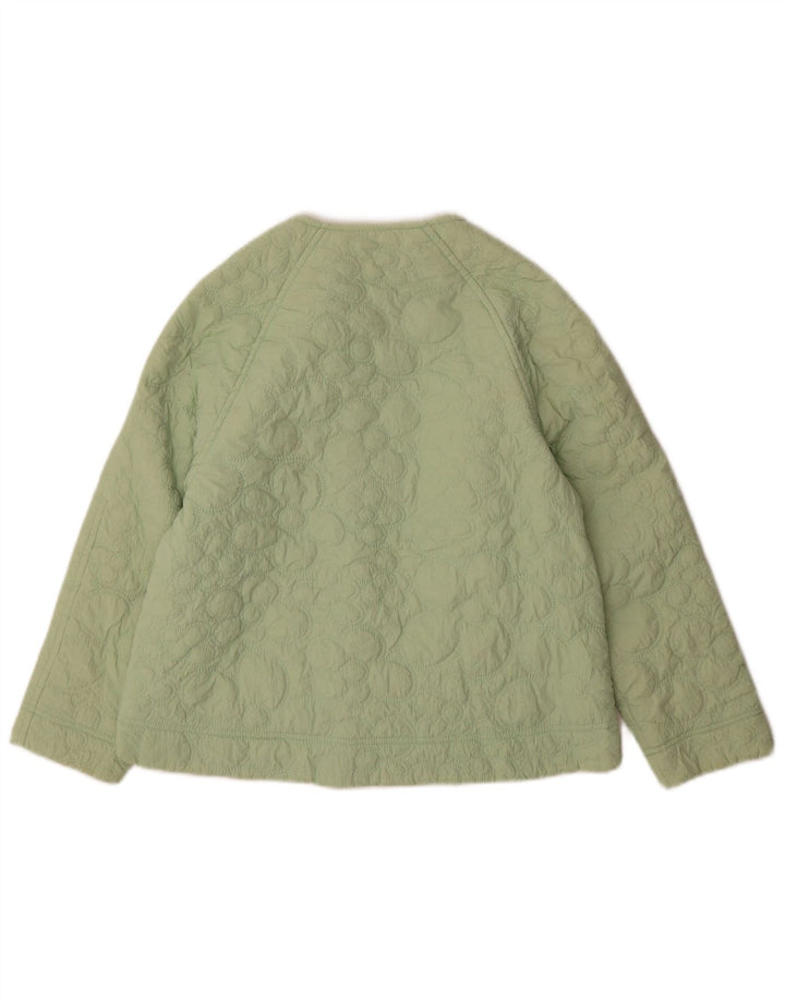 Zara Womens Quilted Jacket UK 4 XS Green Nylon