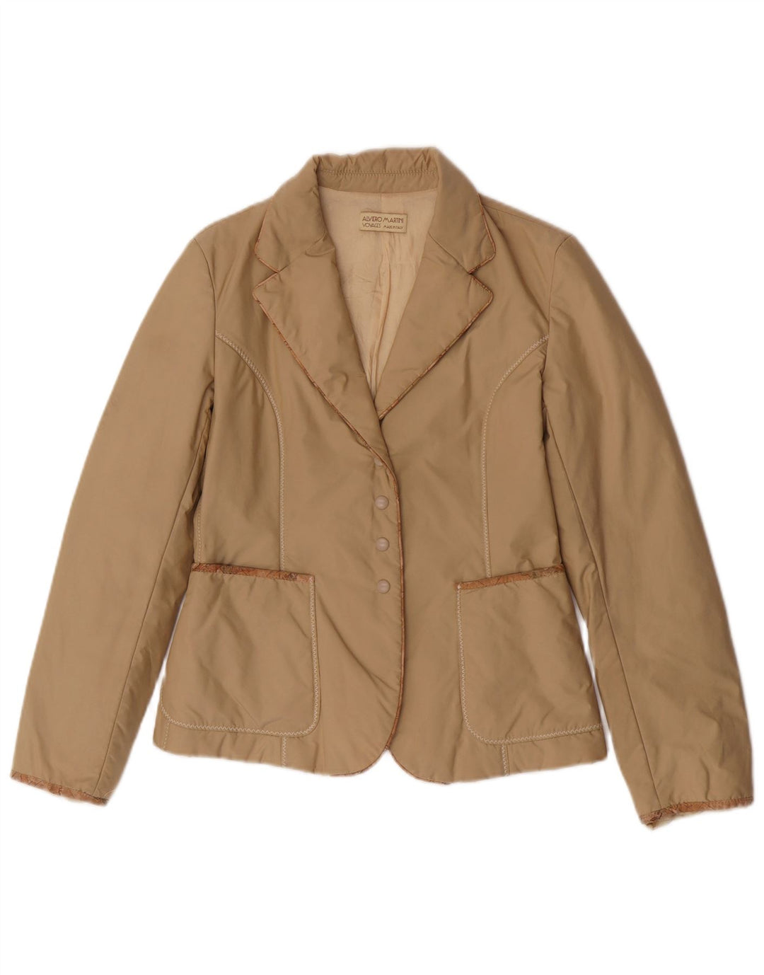 ALVIERO MARTINI Womens Voyages 4 Button Blazer Jacket IT 42 Medium Beige