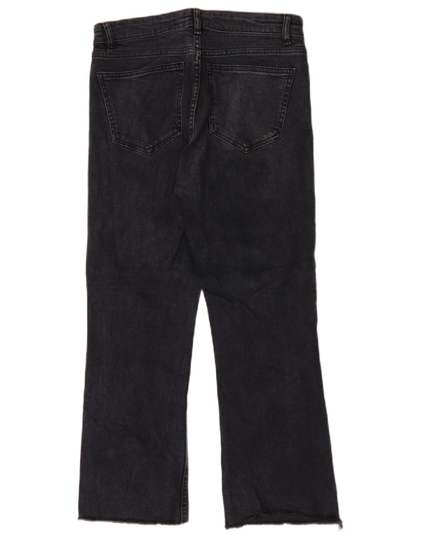 Zara Womens High Waist Crop Bootcut Jeans EU 40 Medium W30 L25 Black