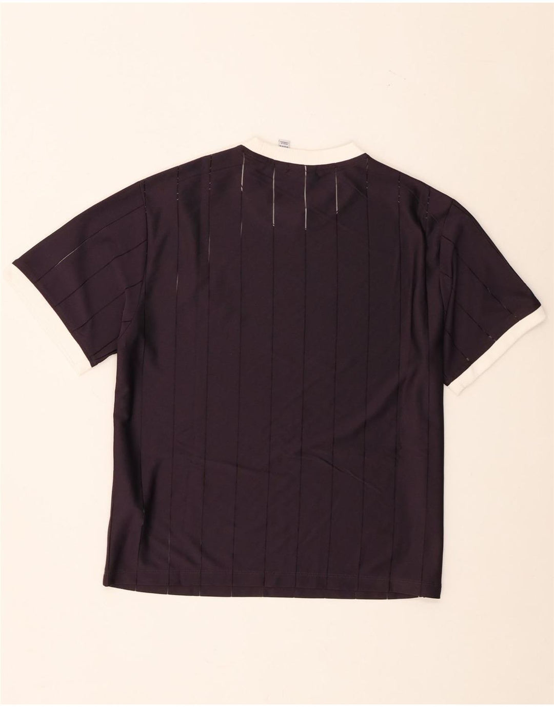Adidas Womens T-Shirt Top UK 12/ 14 Medium Purple Striped Polyester