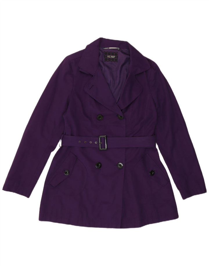 Hobbs Womens Trench Coat UK 12 Medium Purple Polyester