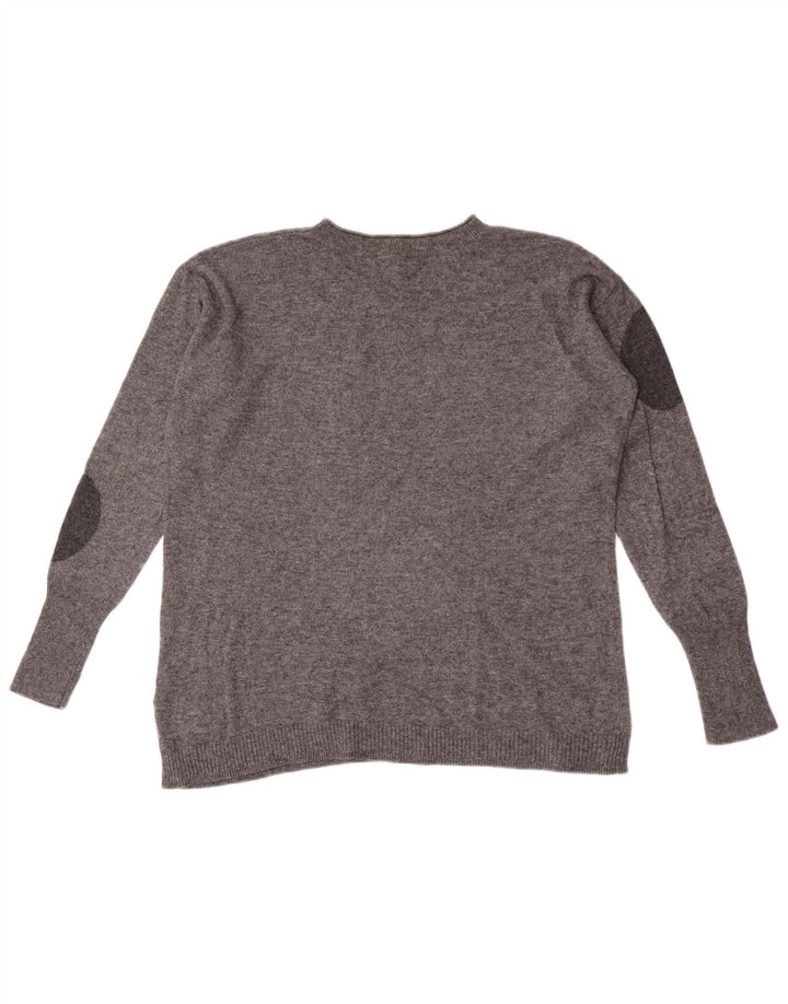 White Stuff Womens Crew Neck Jumper Sweater UK 12 Medium Grey Polka Dot
