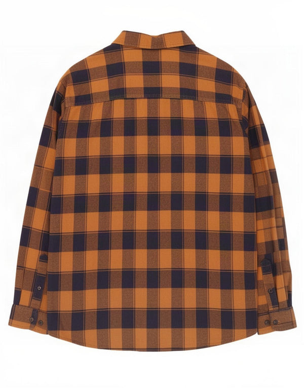 Jack & Jones Mens Flannel Shirt 2XL Orange Plaid Cotton
