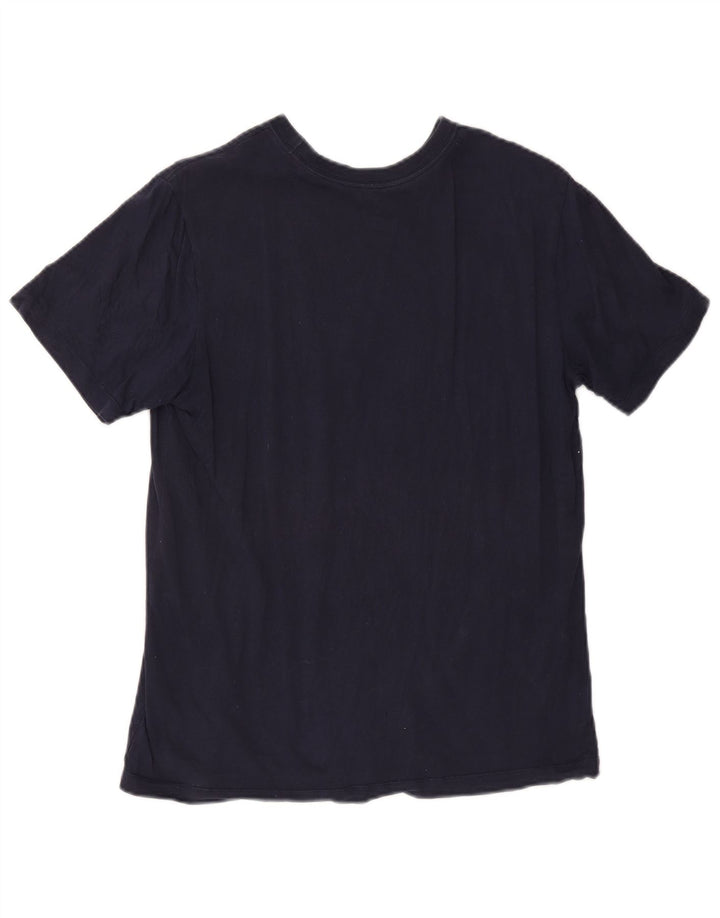 NIKE Mens Graphic T-Shirt Top Medium Navy Blue Cotton