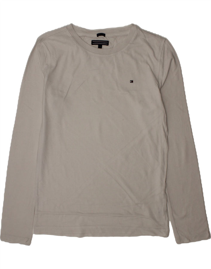 TOMMY HILFIGER Boys Top Long Sleeve 11-12 Years White Cotton Vintage Tommy Hilfiger and Second-Hand Tommy Hilfiger from Messina Hembry 