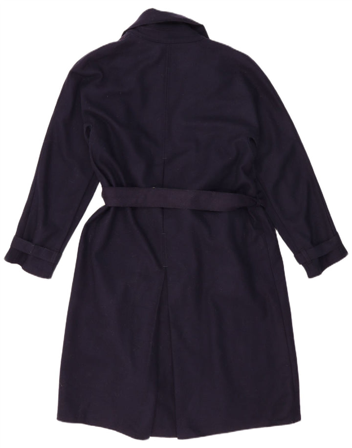 VINTAGE Womens Overcoat UK 16 Large Navy Blue