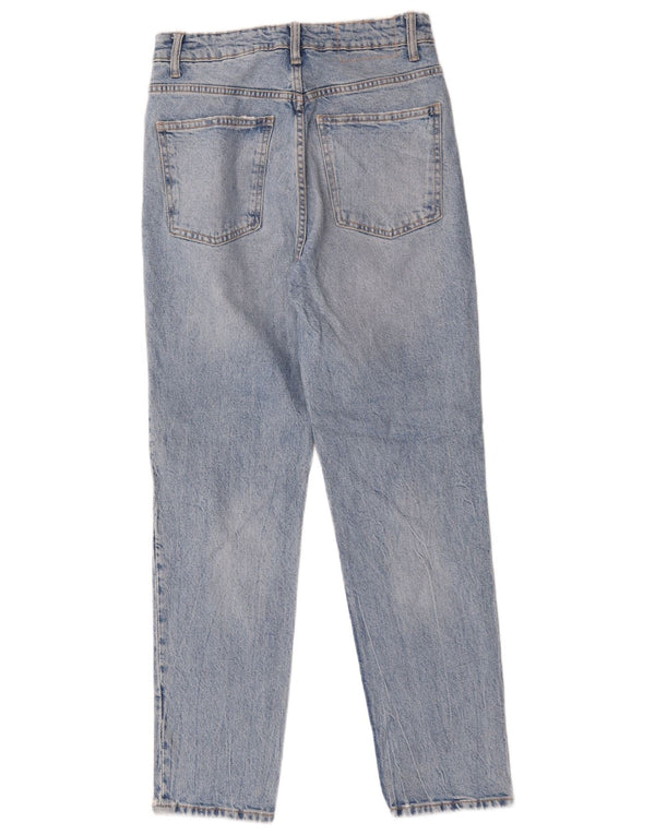 Zara Womens High Waist Tapered Jeans EU 36 XS W26 L28 Blue Cotton