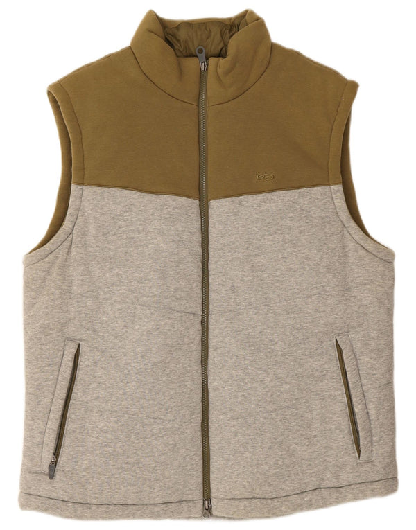Nike Mens 6.0 Padded Gilet UK 38 Medium Grey Colourblock Cotton