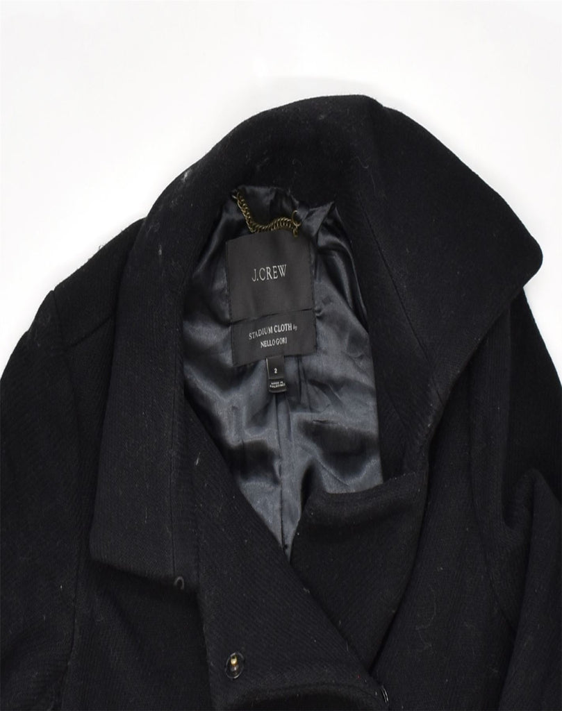 J. CREW Womens Oversized Overcoat US 2 XS Black Wool Classic | Vintage | Thrift | Second-Hand | Used Clothing | Messina Hembry 