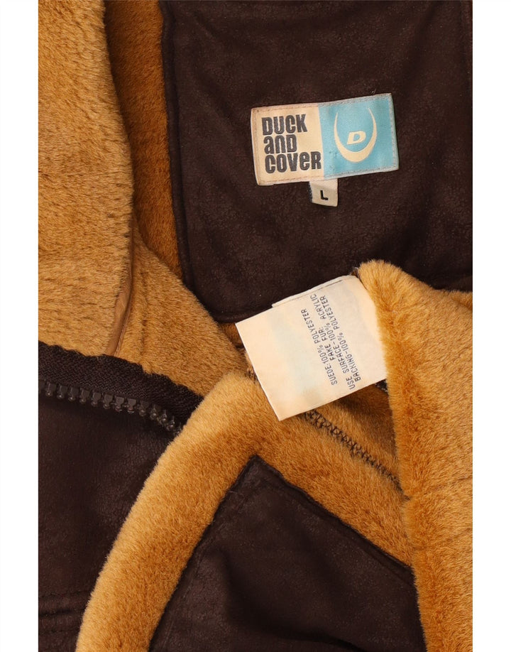 DUCK AND COVER Mens Sherpa Jacket UK 40 Large Brown Polyester