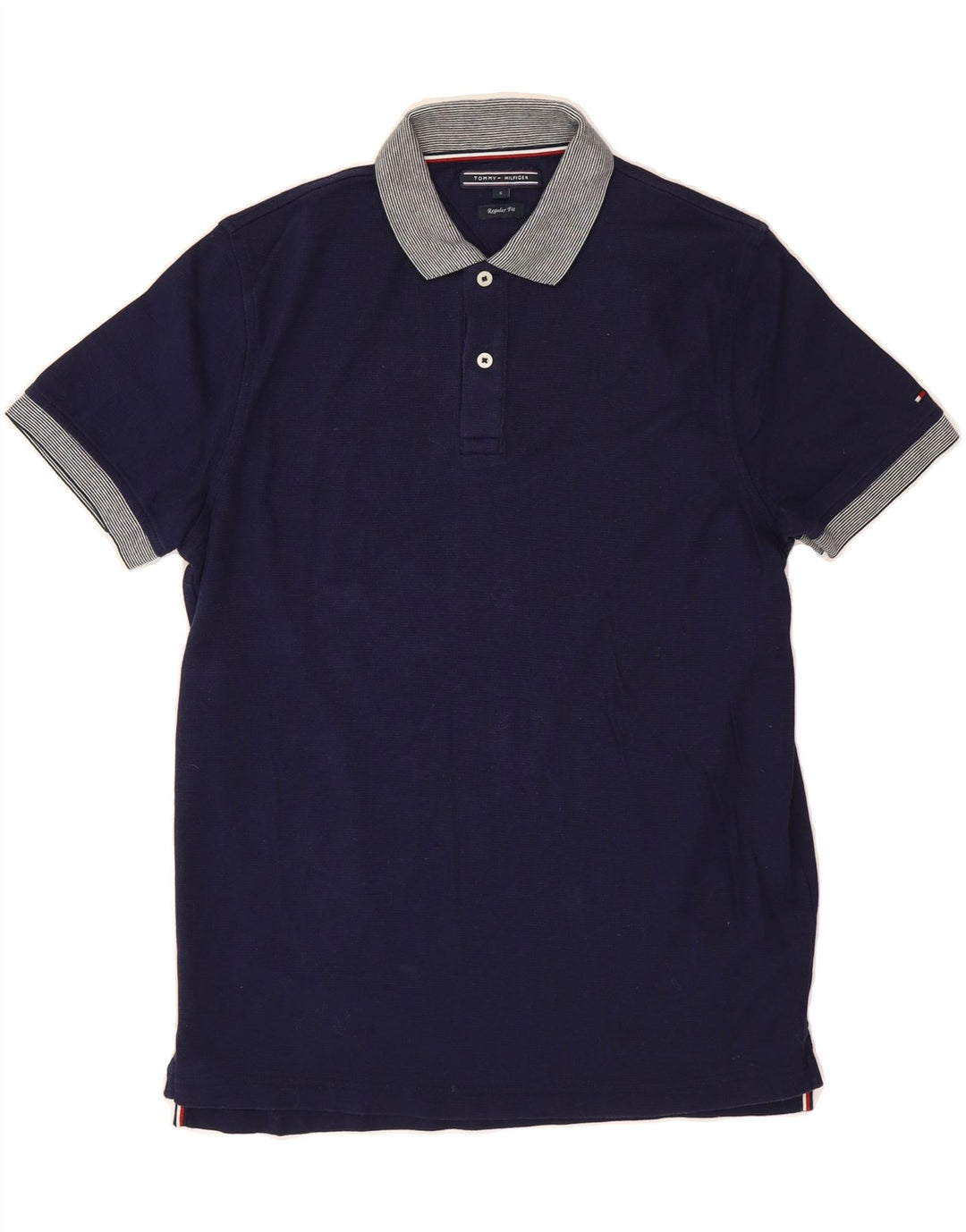 TOMMY HILFIGER Mens Regular Fit Polo Shirt Small Navy Blue Cotton Vintage Tommy Hilfiger and Second-Hand Tommy Hilfiger from Messina Hembry 