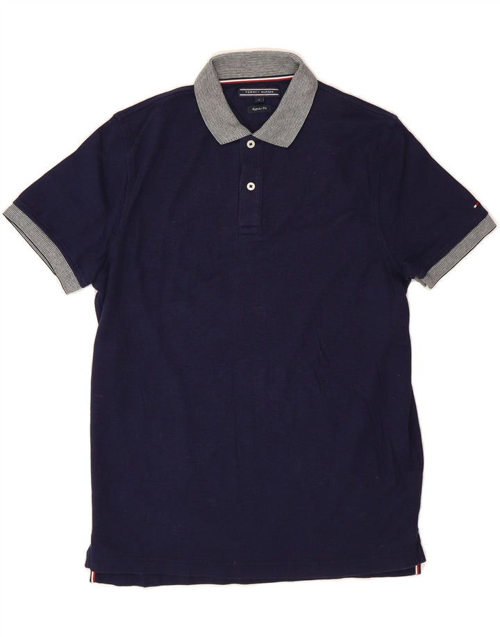 TOMMY HILFIGER Mens Regular Fit Polo Shirt Small Navy Blue Cotton Vintage Tommy Hilfiger and Second-Hand Tommy Hilfiger from Messina Hembry 