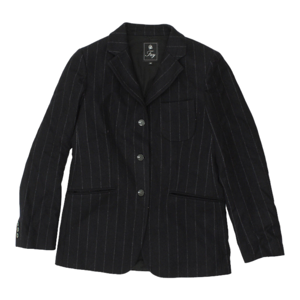 Fay Womens Navy Pin Stripe 3 Button Blazer Jacket | Vintage Designer Suit VTG | Vintage Messina Hembry | Thrift | Second-Hand Messina Hembry | Used Clothing | Messina Hembry 