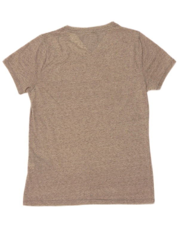Tommy Hilfiger Womens Graphic T-Shirt Top UK 10 Small Grey Flecked