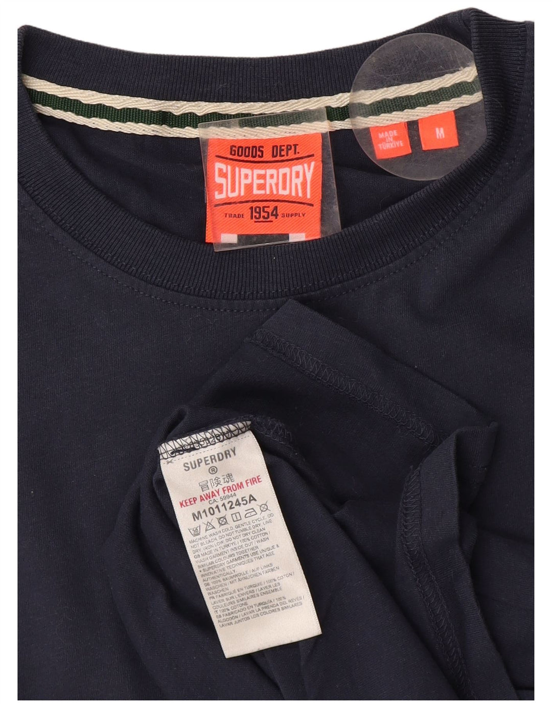 Superdry Mens T-Shirt Top Medium Navy Blue Cotton