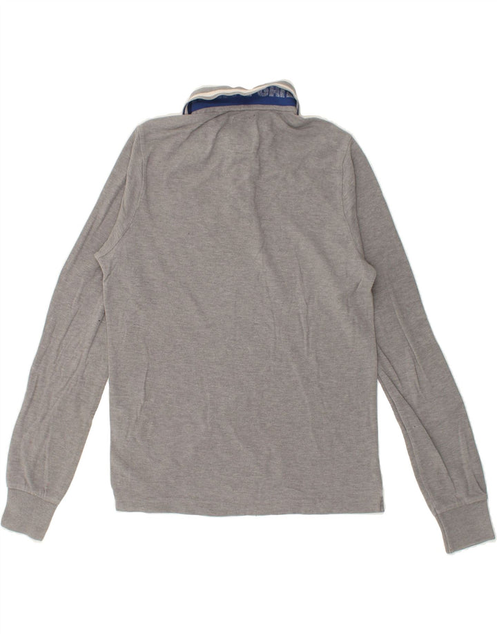 NORTH SAILS Mens Long Sleeve Polo Shirt Small Grey Cotton Vintage North Sails and Second-Hand North Sails from Messina Hembry 