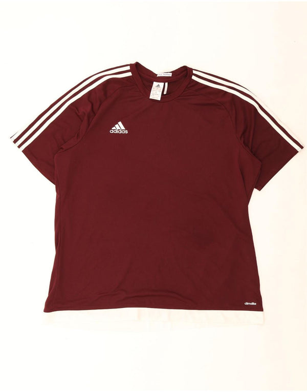 Adidas Mens Climalite T-Shirt Top 2XL Burgundy Polyester