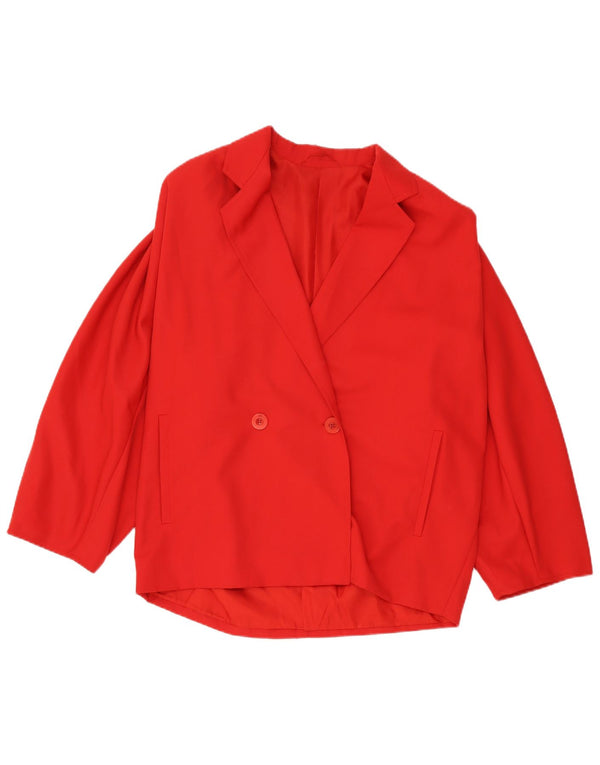 Max Mara Womens Double Breasted Oversized Blazer Jacket UK 10 Small Red