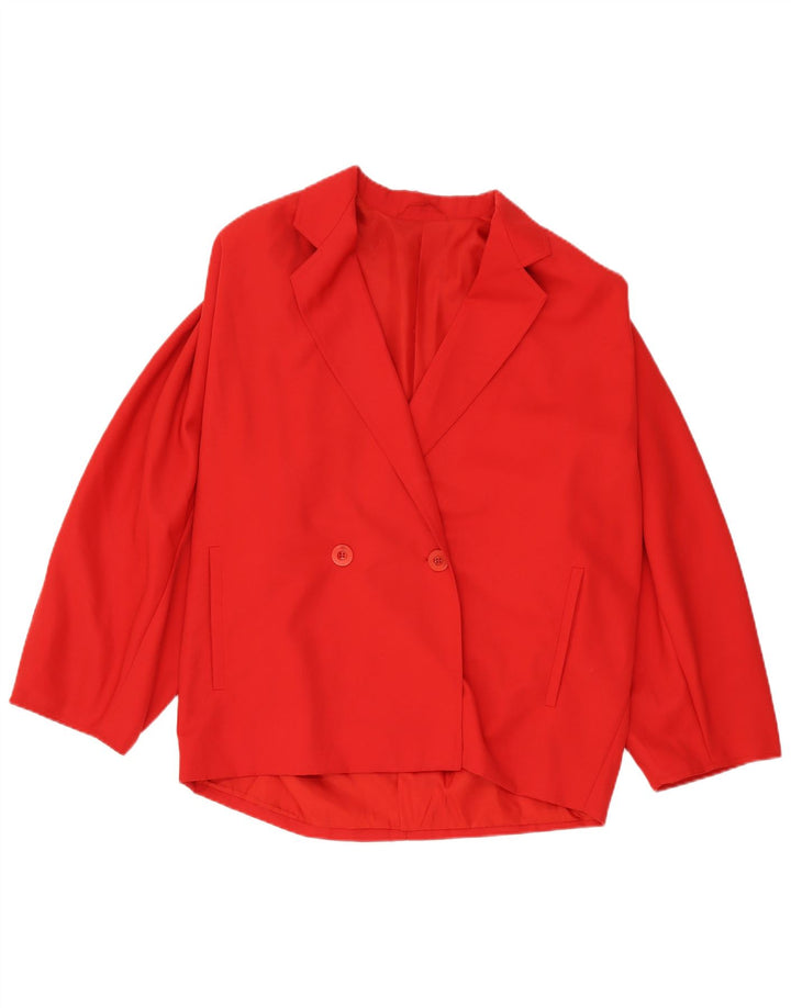 Max Mara Womens Double Breasted Oversized Blazer Jacket UK 10 Small Red