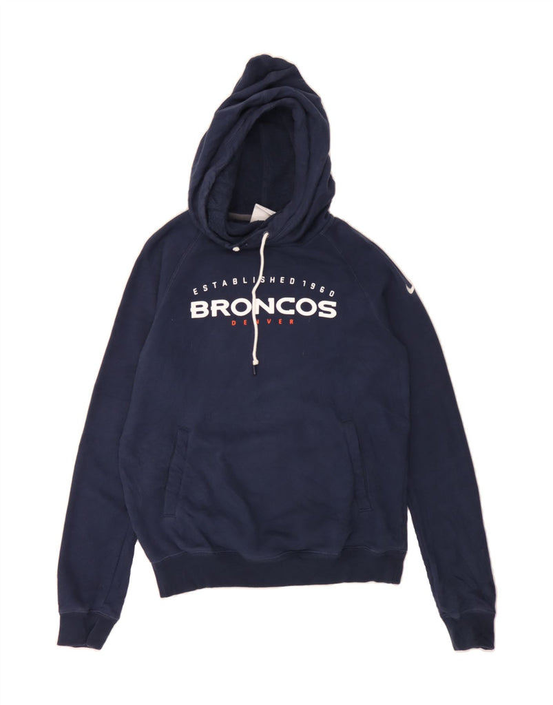 NIKE Womens Denver Broncos Graphic Hoodie Jumper UK 10 Small Navy Blue Vintage Nike and Second-Hand Nike from Messina Hembry 
