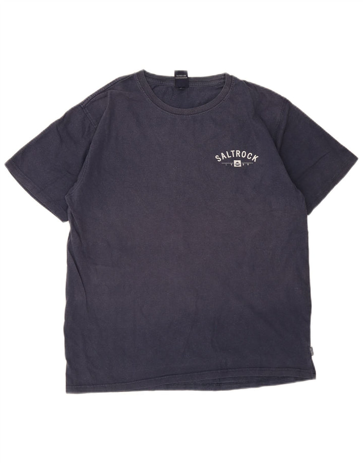Saltrock Mens Graphic T-Shirt Top Medium Navy Blue Cotton