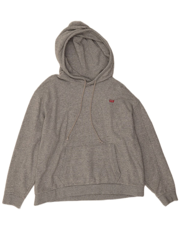 Levi's Mens Hoodie Jumper Large Grey Flecked Cotton