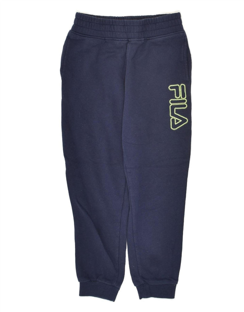 FILA Boys Graphic Tracksuit Trousers Joggers 7-8 Years Medium  Navy Blue | Vintage Fila | Thrift | Second-Hand Fila | Used Clothing | Messina Hembry 